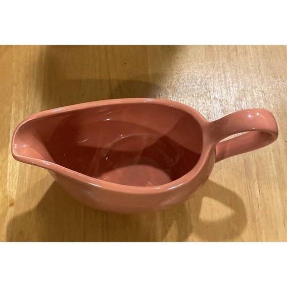 Mervyn’s Japan‎ Gravy Boat Bowl Salmon Pink Stoneware Vintage MCM Retro - Picture 2 of 5
